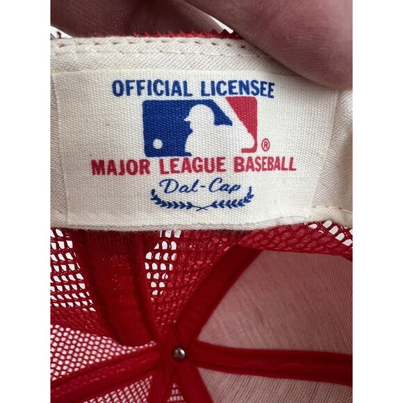 Vtg Dallas Cap St Louis Cardinals Mesh Trucker‎ Snapback Hat Red S/M MLB 80's - Picture 7 of 8